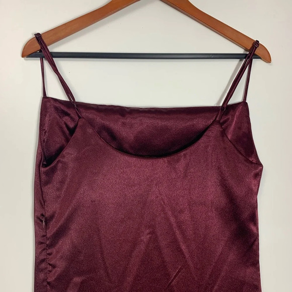 Dark Romantic Burgandy Scoop Neck Midi Dress Medium Whimsygoth LT Woman - Picture 4 of 15